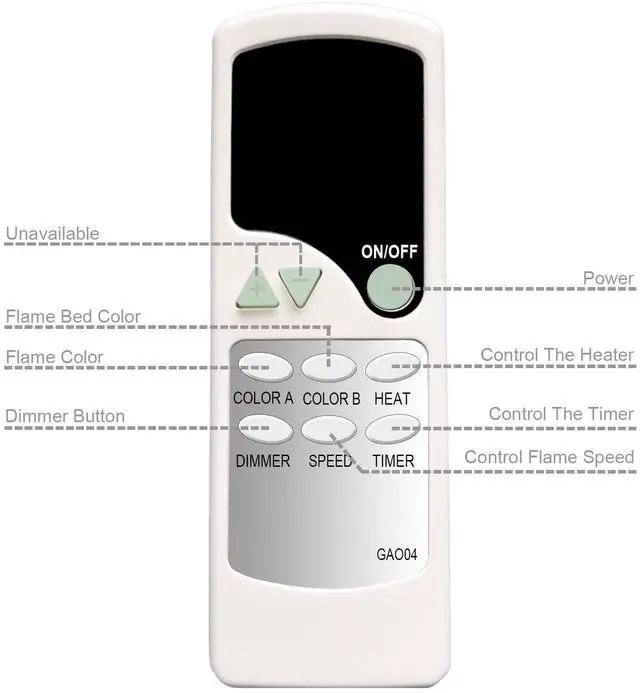 Alt view image 3 of 7 - Replacement Remote Control for R.W.Flame Electric Fireplace RFH-6001LH RFH-7401LA RFH-7401LB RFH-10201LA RFH-10201LB RFH-10201LC