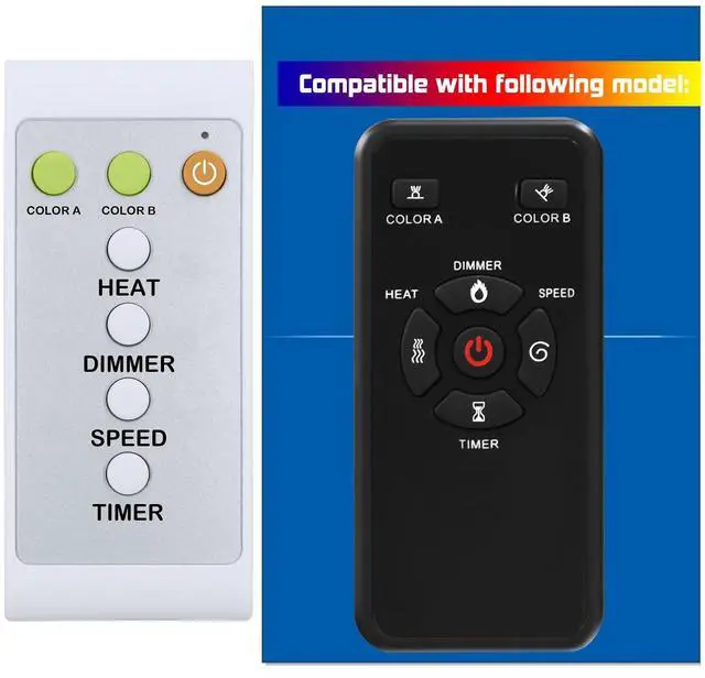 Main image of Replacement Remote Control for R.W.Flame Electric Fireplace RFH-6001LH RFH-7401LA RFH-7401LB RFH-10201LA RFH-10201LB RFH-10201LC