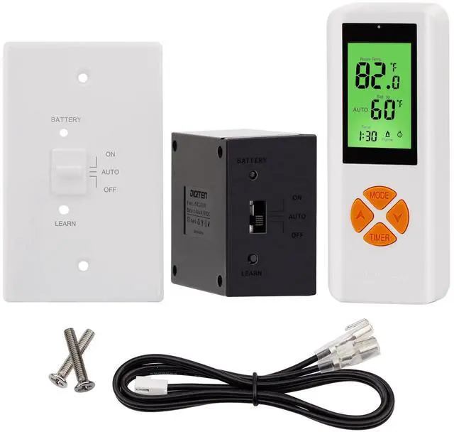 Main image of Gas Fireplace Remote Control Kit, Thermostat with Timer Kit for Millivolt Valve Gas Fireplaces, Large LCD Display, Wireless Thermostat Switch System On/Off/AUTO Control with Safety Lock