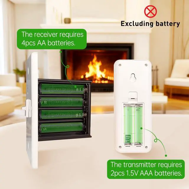 Alt view image 6 of 7 - Gas Fireplace Remote Control Kit, Thermostat with Timer Kit for Millivolt Valve Gas Fireplaces, Large LCD Display, Wireless Thermostat Switch System On/Off/AUTO Control with Safety Lock