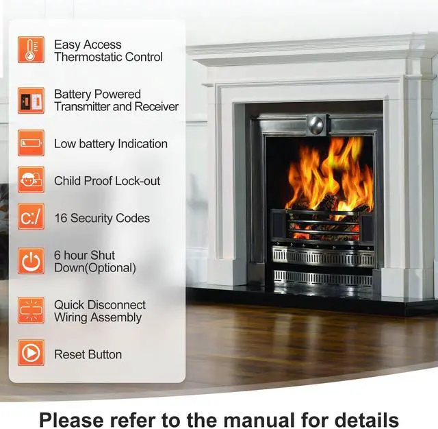 Alt view image 5 of 7 - RCST Fireplace Remote Control,Fit for Ambient,Majestic,Vermont castings TSST TSTSC RC-RE RCT-TX RC-RB/RCRB,Fit for Rasmussen RAS-WS-1 ect,Fireplace Transmitter Kit,Contro Millivolt Valve,3 YR-GNTEE