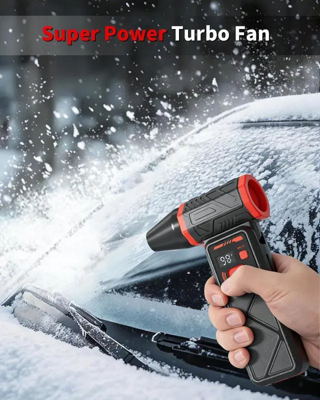 Alt view image 4 of 7 - Compressed Air Duster, 150000RPM Electric Air Duster with 8000mAh Rechargeable Battery, Stepless Speed, 90° Adjustable Nozzle & LED Light, Cordless Mini Air Blower for Pc, Keyboard, Car, Home,Outdoor