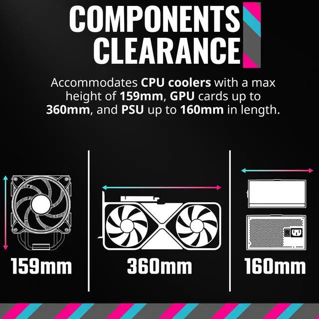 Alt view image 3 of 7 - Q300L Micro-ATX PC Case Compact mATX Computer Case with Magnetic Dust Filters, Modular Adjustable I/O Panel, Perforated Airflow Design, 1 x 120mm Pre-Installed Fan, Black