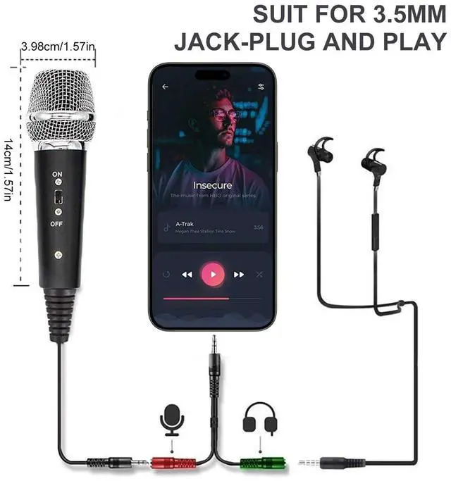 Alt view image 3 of 6 - Condenser Recording Microphone, 3.5mm Plug Mic for PC, Broadcast Microphone for Singing, Gaming, Computer, Desktop, Laptop, MAC Windows, Online Chatting, Podcast, Skype, YouTube