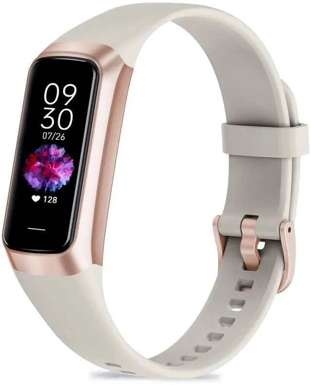 Main image of Fitness Tracker with 24/7 Heart Rate, Blood Oxygen Blood Pressure Sleep Monitor, Activity Trackers 5 ATM Waterproof,Step Calorie Counter Pedometer Health Smart Watch for Women Men Beige