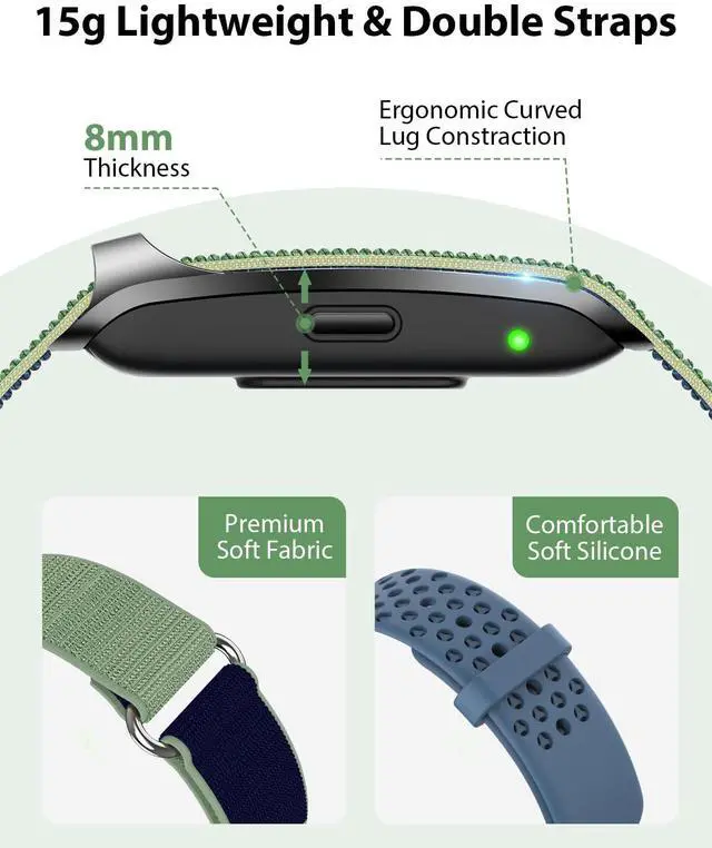 Alt view image 5 of 6 - Smart Bracelet, Wearable Activity & Fitness Tracker Band, 24H Sleep Tracker, All-Day Continuous Heart Rate Blood Pressure Stress HRV Monitor, 120+ Sport Modes Smart Wristband Free APP 2 Bands Blue