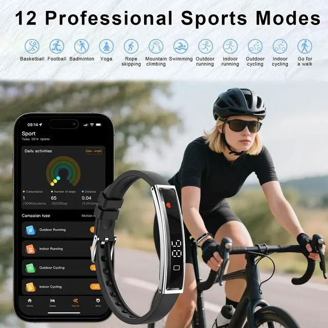 Alt view image 3 of 7 - Smart Bracelet for Women,Ultralight Fitness Tracker Smart Wristband with Heart Rate/Blood Oxygen/Sleep Monitor/Pedometer,Slim Smartwatch for Android iPhone,Activity Tracker,2 Band,Silver