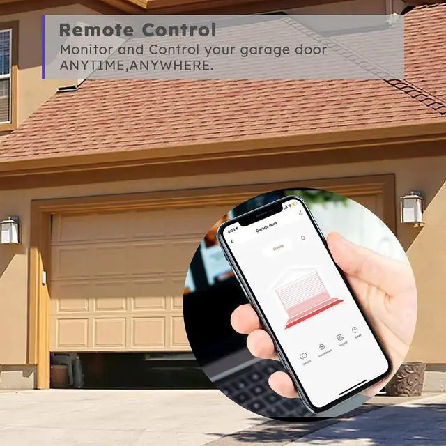 Alt view image 3 of 7 - Smart Garage Door Opener Remote (2nd Gen), Universal Wi-Fi Garage Door Controller, wirling-Free, APP Control, Compatible with Alexa, Google Assistant, Siri, No Hub Needed