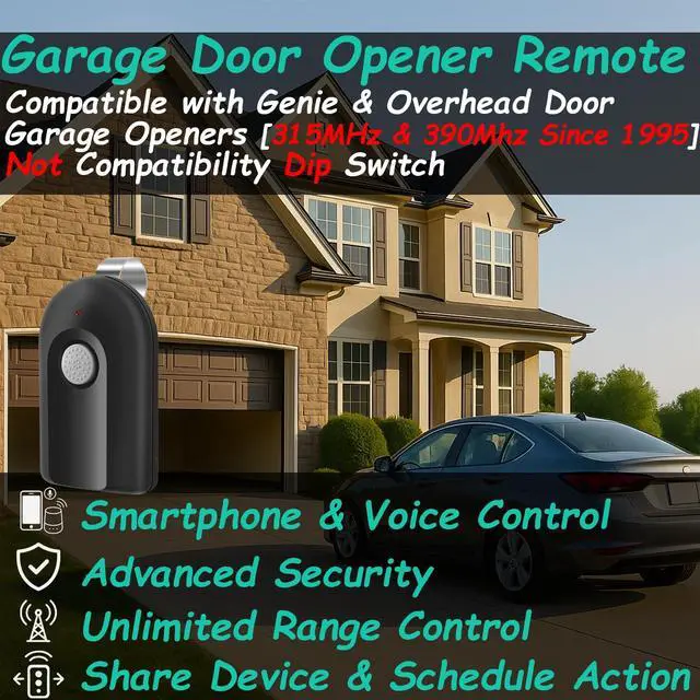 Alt view image 2 of 7 - Smart Garage Door Opener Remote,Compatible with Intellicode Genie Overhead Door Garage Door Opener,Compatible with Alexa Google Home iPhone Siri WiFi