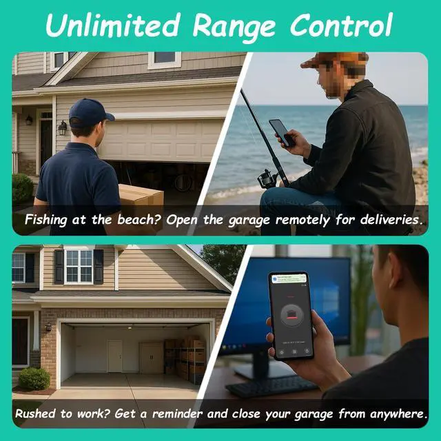 Alt view image 4 of 7 - Smart Garage Door Opener Remote,Compatible with Intellicode Genie Overhead Door Garage Door Opener,Compatible with Alexa Google Home iPhone Siri WiFi