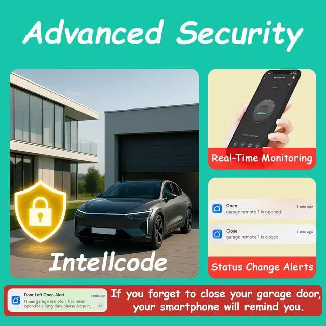 Alt view image 5 of 7 - Smart Garage Door Opener Remote,Compatible with Intellicode Genie Overhead Door Garage Door Opener,Compatible with Alexa Google Home iPhone Siri WiFi