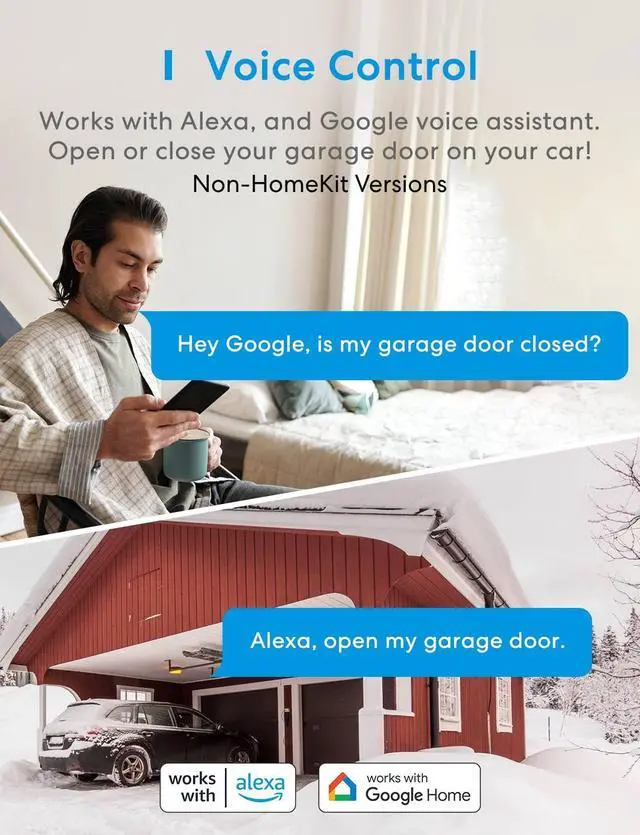 Alt view image 5 of 7 - Smart Garage Door Opener Remote with External Antenna, Compatible with Amazon Alexa, SmartThings, Control Up to 3 Single Doors(Non HomeKit Versions with 2 Door Sensors)