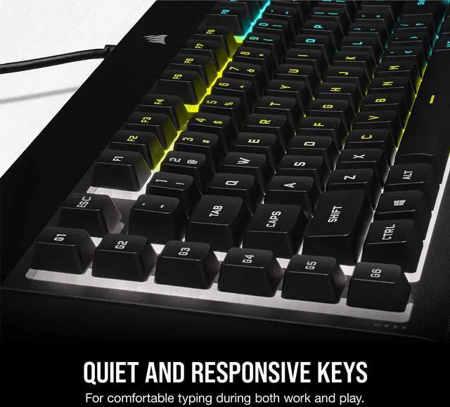 Alt view image 6 of 7 - K55 RGB PRO Membrane Wired Gaming Keyboard IP42 Dust and Spill-Resistant 6 Macro Keys with Elgato Integration iCUE Compatible QWERTY NA PC, Mac, Xbox Black