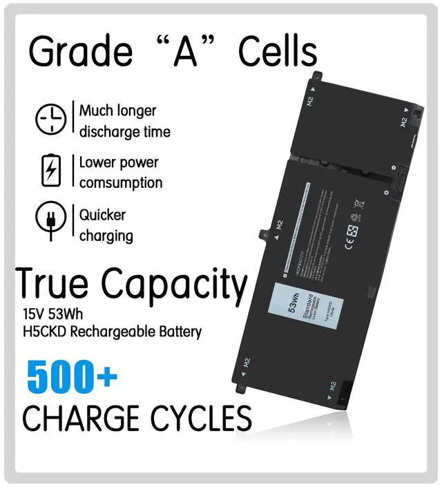 Alt view image 2 of 6 - H5CKD Replacement Dell Inspiron 5400 5502 Laptop Battery for Dell Inspiron 5400 5406 7306 7405 7300 7500 7506 2-in-1 Silver 5300 5301 5401 5402 5408 5409 5502 5508 5509 Series Vostro 5300 5301 7T8CD.