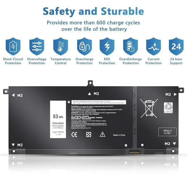 Alt view image 5 of 6 - 53Wh H5CKD 15V Battery Compatible with Dell 5400 7300 7506 2-in-1 5406 7405 7306 7500 Silver 5300 5408 5409 5301 5401 5402 5501 5502 5508 5509 Latitude 3410 3510 Vostro 5300 5301 7T8CD