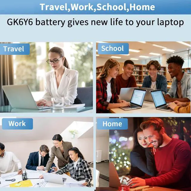 Alt view image 6 of 7 - 40Wh Replacement Dell Battery for Dell Inspiron 5300 5301 5401 5402 5408 5409 5501 5508 5509 5400 5406 7300 7306 7500 7506 2-in-1 Silver Latitude 3410 3510 Vostro 5301 5401 5501 P102F H5CKD