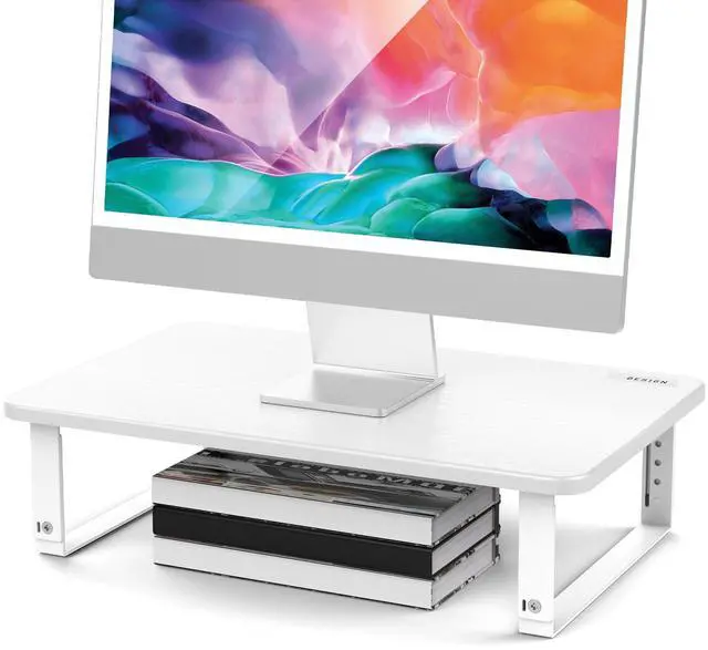 Main image of MS01 Monitor Stand Riser, Height Adjustable Laptop Stand, Computer Monitor Stand for Monitor, Computer,Laptop,Printer (White)