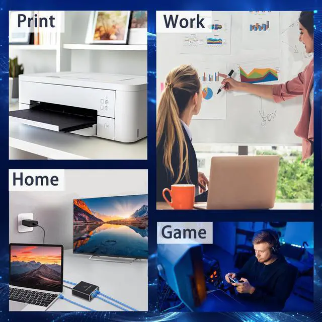 Alt view image 7 of 7 - 1000Mbps Network Splitter with LAN Cable Cat 6 - RJ45 Ethernet Splitter 1 to 2 High Speed Gigabit LAN Internet Splitter for Cat 5/5e/6/7/8, Supports Two Devices Working Simultaneously