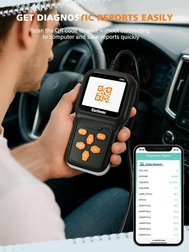 Alt view image 5 of 7 - CF06 OBD2 Scanner Check Engine Light Code Reader, Advanced Battery Health Check Car Diagnostic Tool, Upgraded Alloy-Edged Design, Compatible with All Vehicles After 1996 with OBDII Port