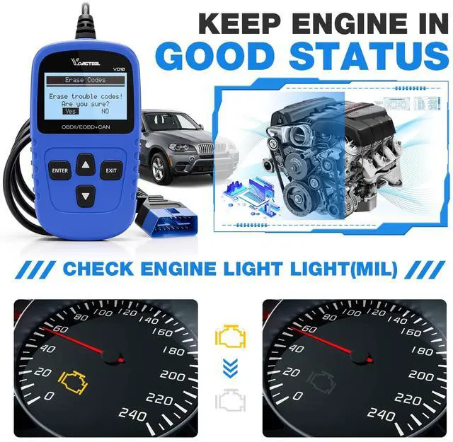 Alt view image 2 of 5 - VD10 OBD2 Scanner Code Reader Car Diagnostic Tool Engine Fault Code Reader for Turn Off CEL with Freeze Frame/I/M Readiness for All OBDII Protocol Cars, OBD2 Scanner Diagnostic Tool