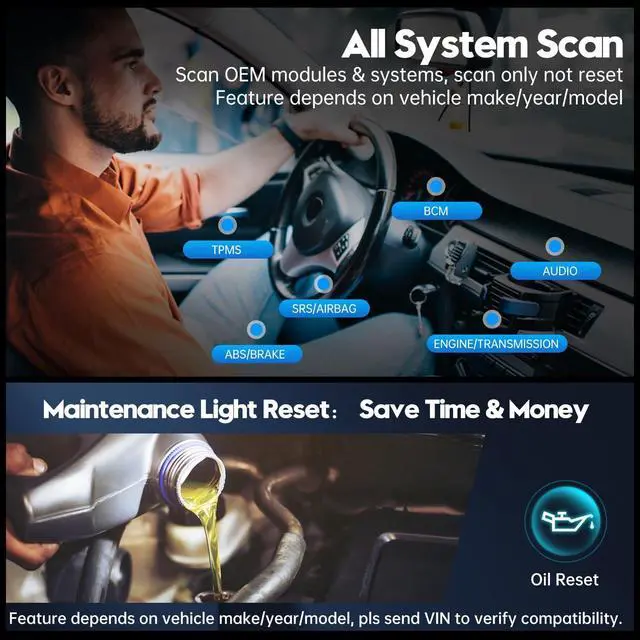Alt view image 3 of 7 - Advancer AD20 Pro AI-Assisted Wireless OBD2 Scanner Diagnostic Tool, Car Code Reader for iPhone&Android, All System Scan Tool with Free Updates -Check Engine, Oil Reset, Performance/Battery Test