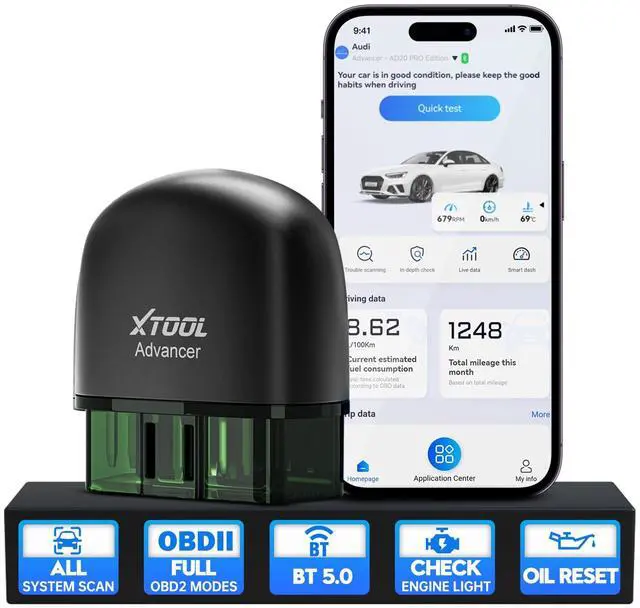 Main image of Advancer AD20 Pro AI-Assisted Wireless OBD2 Scanner Diagnostic Tool, Car Code Reader for iPhone&Android, All System Scan Tool with Free Updates -Check Engine, Oil Reset, Performance/Battery Test