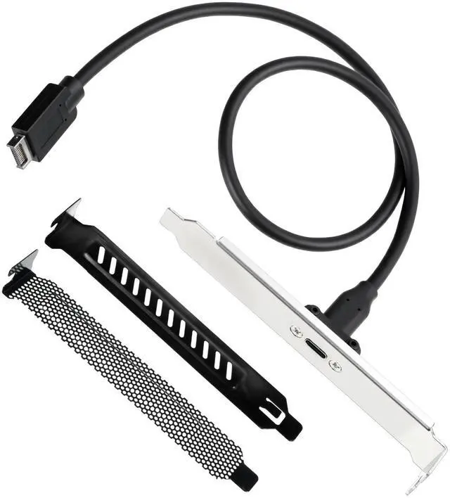 Main image of USB 3.2 Gen 2 USB-C Front Panel Type-C Adapter with PCI Bracket USB-C Female to 20 Pin USB Type E A-Key Male 20Gbps Motherboard Header Extension Cable with 2 Pcs PCI Slot Covers(19.7in)
