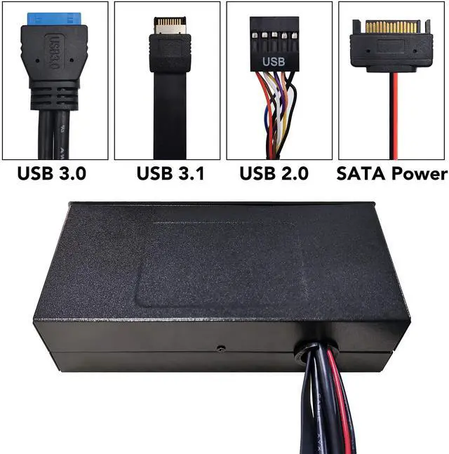 Alt view image 4 of 4 - PC Front Panel Internal Card Reader USB HUB, USB 3.1 Gen2 Type-C Port,USB 3.0 Support SD MS XD CF TF Card for Computer, Fits Any 5.25" Computer Case Front Bay