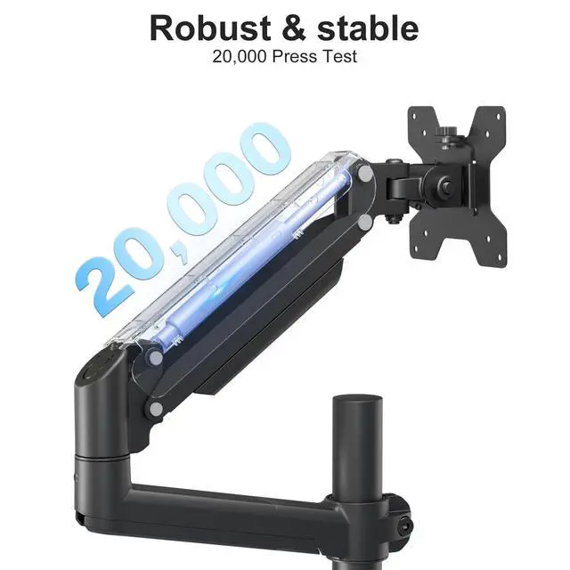 Alt view image 5 of 7 - Dual Monitor Mount, 13-32 Inch Adjustable Spring Dual Monitor Arm for Desk Holds Max 19.8 lbs Screens, Swivel Vesa Bracket with C Clamp, Grommet Mounting, Monitor Arms for 2 Monitors (GSDM002)