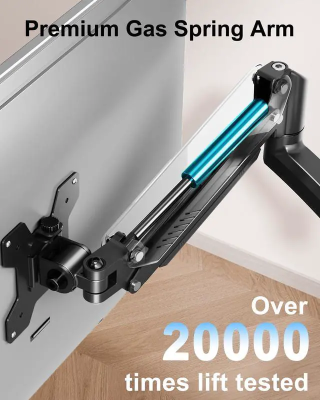 Alt view image 5 of 7 - Dual Monitor Stand Holds 4.4-22 lbs Each, Dual Monitor Arm for 2 Monitors, Height Adjustable Computer Desk Mount for Max 32 inch Screens, VESA Mount with C-clamp & Grommet Base, Freelift Black