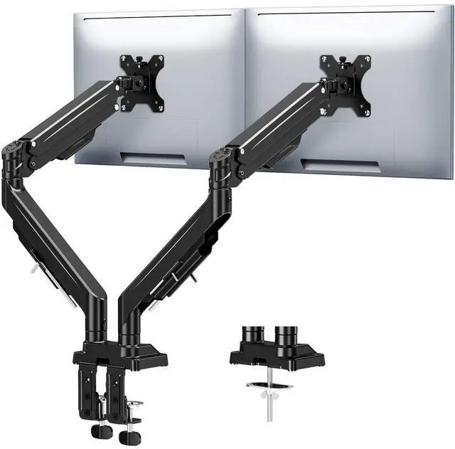 Main image of Dual Monitor Stand for Max 43 inch Screens, Ultrawide Monitor Arm Height Adjustable, Heavy Duty Dual Monitor Mount, Full Motion Premium Monitors Arm, Holds 2.2 to 33 lbs, VESA Desk Mount