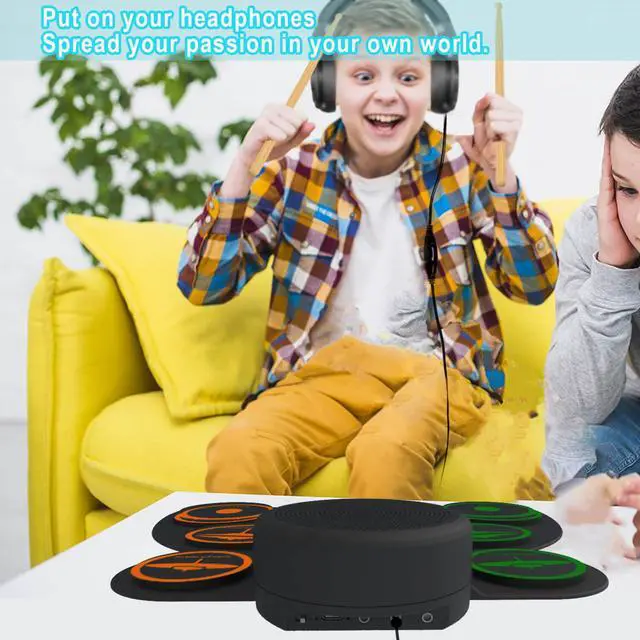 Alt view image 5 of 6 - Electric Drum Set, Electronic Drum Practice Pad - with Speaker & Battery Support Dtx Gaming. Roll-Up E Drum Kit For Kids And Adults - Perfect Christmas & Birthday Gift