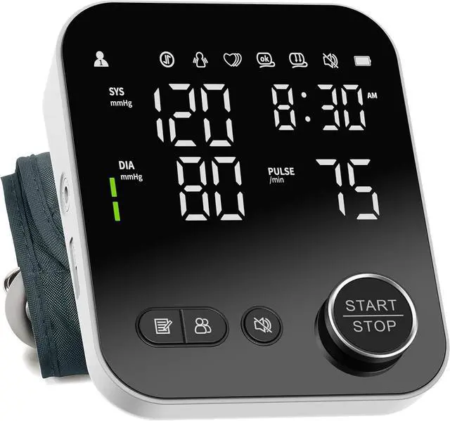 Main image of Blood Pressure Monitor Upper Arm Monitors for Home Use Adjustable 8.7"-16.5" Cuff LED Display 2x120 Memory Intelligent Voice Portable Machine with Storage Bag