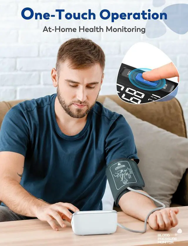 Alt view image 2 of 6 - Blood Pressure Monitors for Home Use Upper Arm, Accurate Cuff 8.7-15.7 Monitor with Large Backlight Display 2 Users 240 Sets Memory & HR Detection, Digital BP Machine with Carrying Case