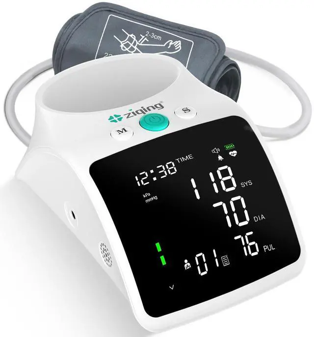 Main image of Blood Pressure Monitor, Rechargeable High Blood Pressure Cuff Upper Arm with Large Cuff XL, Led Backlit Screen & 2 * 99 Sets of Memory - Talking Bp Machine with Carrying Case