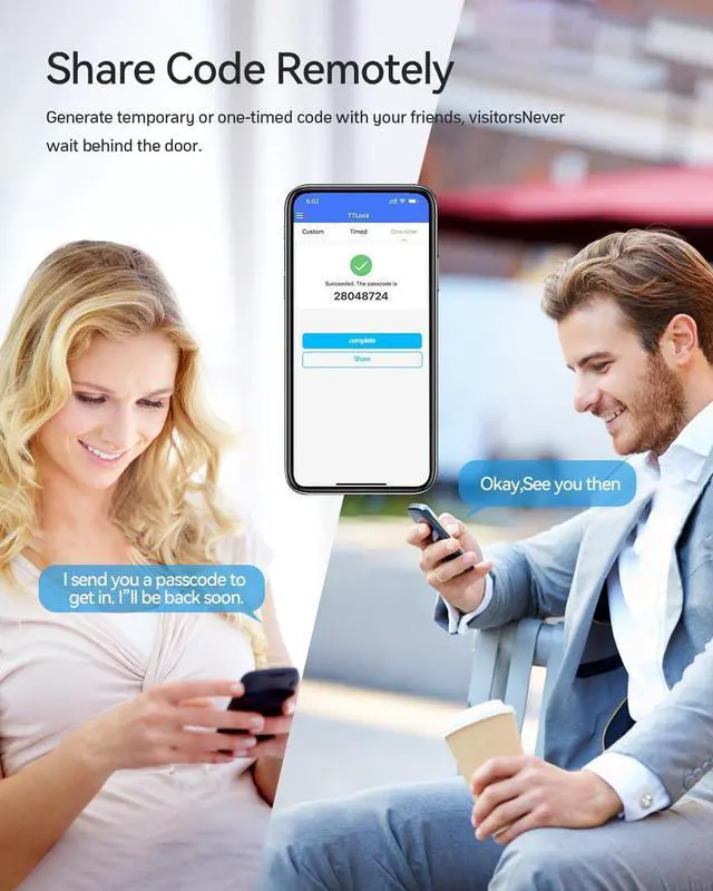 Alt view image 7 of 7 - Smart Door Lock Fingerprint, Keyless Entry Door Lock with Handle, APP/IC Cards/Codes/Keys/Fingerprints Biometric Electronic Keyless Entry Lock for Bedroom Home Hotel Office