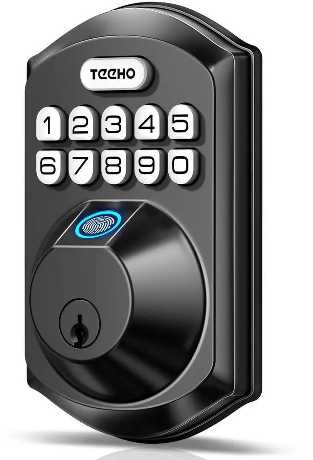 Main image of Fingerprint Door Lock - Keyless Entry Electronic Keypad Deadbolt with 2 Backup Keys - Auto Lock - Easy Installation - Smart Locks for Front Door - Matte Black