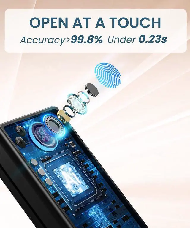 Alt view image 3 of 7 - Keyless Entry Smart Deadbolt Lock Keypad Fingerprint Touchscreen & App Control, Smart Door Lock, Easy Install for Home/Office, Auto-Lock