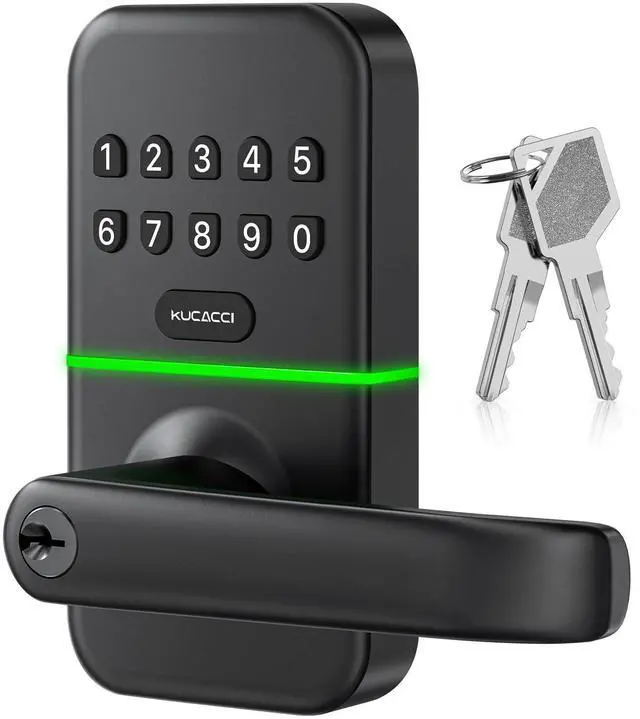 Main image of Smart Door Handle Lock with Keypad: Keyless Entry Digital Knob for Front Door - Electronic Smart Lock with Keypad - Exterior Code Door Knob - Easy Installation