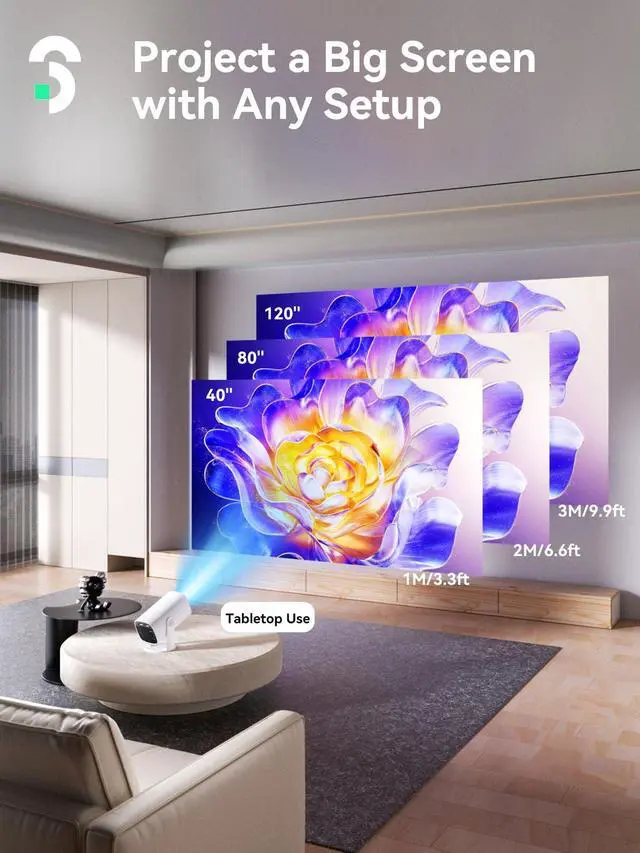 Alt view image 3 of 7 - Mini Projector 1080P Support - Portable Small Video Movie Projector Bluetooth 5.1 Auto Keystone Electric Focus for Bedroom/Wall/Home/Outdoor/iPhone/Android/TV Stick