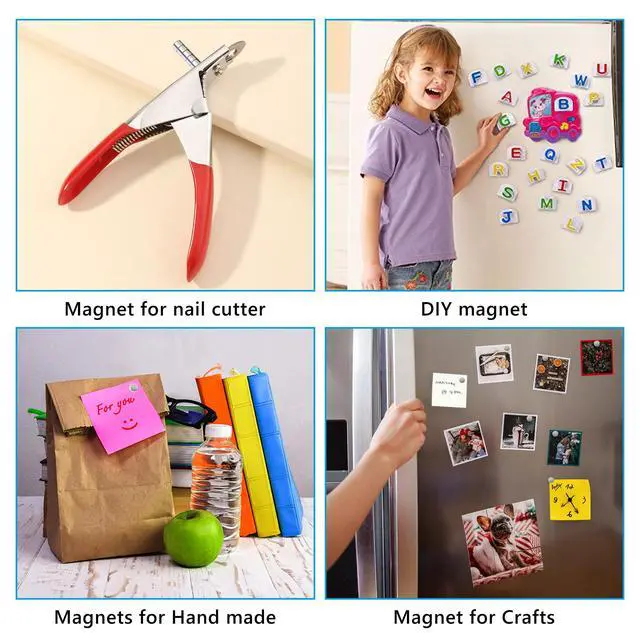 Alt view image 3 of 6 - 400Pcs Small Magnets, 4 Different Sizes Tiny Mini Magents, Multi-Use for Fridge, DIY, Office, Hobbies, Crafts and Science