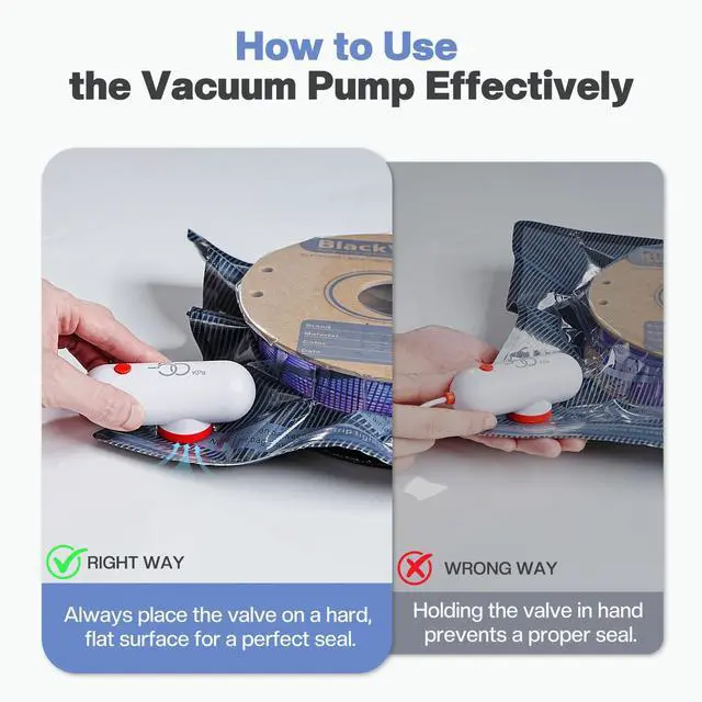 Alt view image 4 of 7 - Filament Vacuum Storage Kit with USB Pump, 20 Pack Light-Proof Vacuum Sealed Bags for 3D Filament, Spool Sealing for Keeping Dry and Clean (12.6 * 13.38 in)