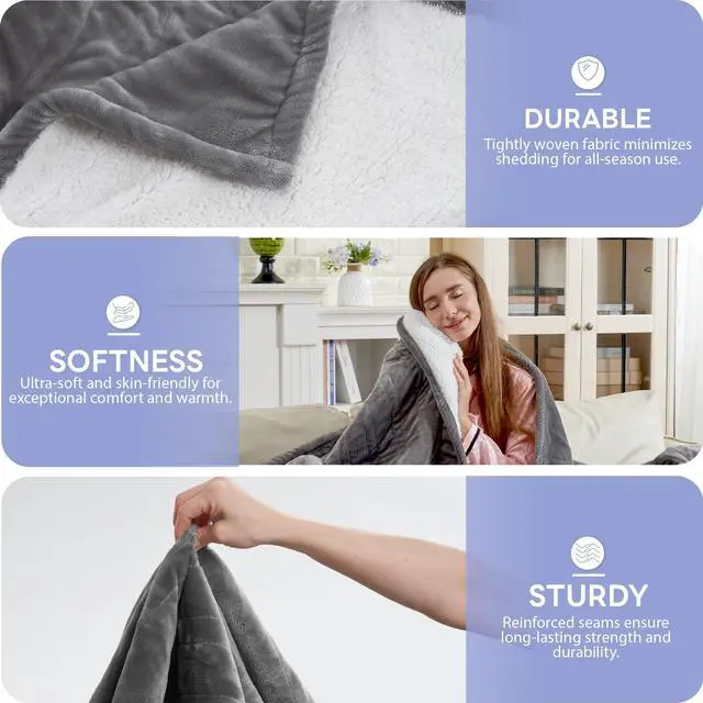 Alt view image 4 of 7 - Heated Blanket Electric Blanket Full Size 84"x72" Fast Heating Electric Blanket with 12 Hours Auto-Off and 6 Heating Settings Overheat Protection Cozy Soft Flannel Heated Throw Blanket ETL-Certified