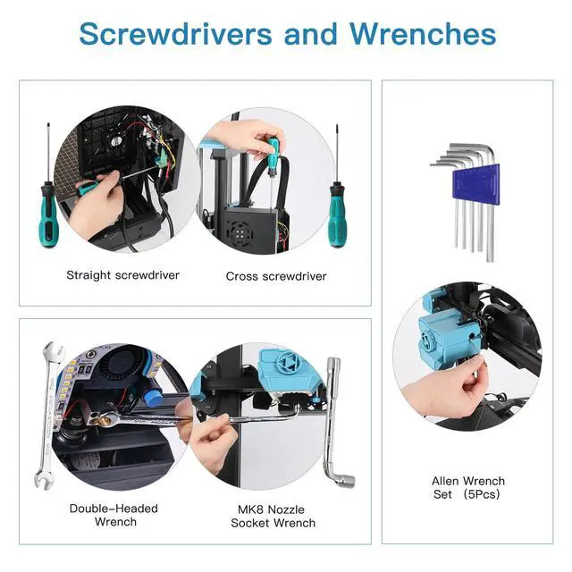 Alt view image 4 of 7 - 3D Printer Tools Kit, 78 PCS 3D Printer Accessories with Nozzle Cleaning Kit, Removable Multi-Function Screwdriver Kit, Deburring, Removal Tools, Cutters, Hobby Knife Set, Wrench Set