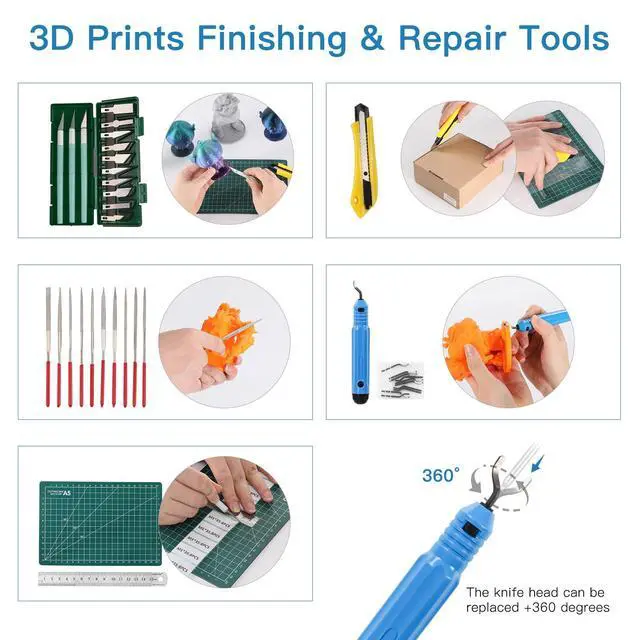 Alt view image 3 of 7 - 3D Printer Tools Kit, 78 PCS 3D Printer Accessories with Nozzle Cleaning Kit, Removable Multi-Function Screwdriver Kit, Deburring, Removal Tools, Cutters, Hobby Knife Set, Wrench Set