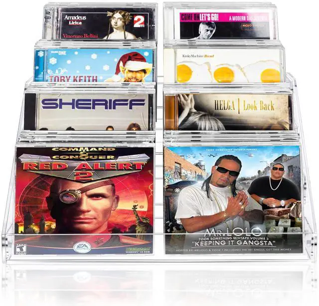 Alt view image 2 of 6 - 4-Tier CD Storage Organizer, Dvd Case Holder Organizer CD Holder for 32 CD Jewel Cases