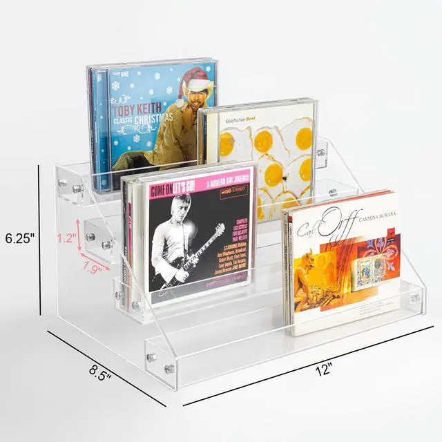 Alt view image 3 of 6 - 4-Tier CD Storage Organizer, Dvd Case Holder Organizer CD Holder for 32 CD Jewel Cases