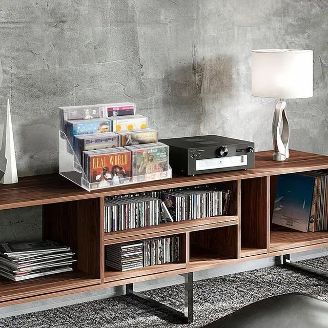 Alt view image 6 of 6 - 4-Tier CD Storage Organizer, Dvd Case Holder Organizer CD Holder for 32 CD Jewel Cases