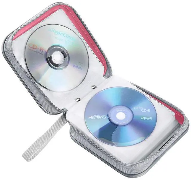 Alt view image 5 of 6 - CD Case, 40 Capacity CD/DVD Case Holders Wallet Hard Plastic DVD Disc Cases Storage Binder for Car Home Office Travel (Pink)