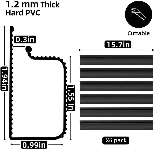 Alt view image 3 of 7 - 94.2in Cable Management, Cable Organizer,Adhesive Mount Cord Organizer for Desk, Cord Organizer, No-Drill Desk Wire Management for Home Office, Baby proofing, Black